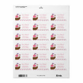 Persoonlijk schattig roze meisjespiratenadreslabel etiket (Full Sheet)