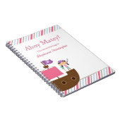 Persoonlijk schattig roze notitieboek van meisje (Rechterzijde)