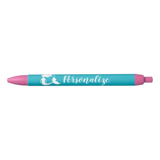 Persoonlijk schattig roze & turquoise-meisje blauwe inkt pen (Voorkant)