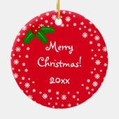 Persoonlijk schattig Shiba Inu Puppy Kerstmis Keramisch Ornament (Achterkant)