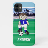 Persoonlijk schattig voetbaljongetje Case-Mate iPhone case (Achterkant)