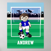 Persoonlijk schattig voetbaljongetje poster (Voorkant)