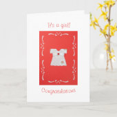 Persoonlijk, schattige jurk voor baby's kaart (Gele Bloem)