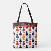 Persoonlijk Schattige Katten Patroon Tote Bag (Achterkant)