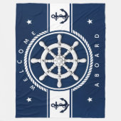 Persoonlijk scheepsanker Navyblauw Fleece Deken (Voorkant)