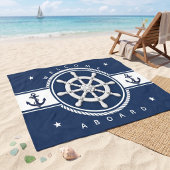 Persoonlijk scheepsanker Navyblauw Fleece Deken