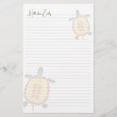 Persoonlijk Schildpad Kunst Gelinieerd Schrijfpapi Briefpapier (Voorkant)