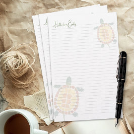 Persoonlijk Schildpad Kunst Gelinieerd Schrijfpapi Briefpapier