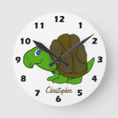 Persoonlijk schildpadontwerp ronde klok (Voorkant)