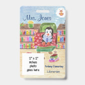 Persoonlijk schoolbibliothecaris-identificatiebadg badge (Voorzijde)