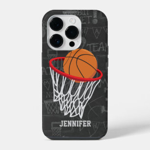 Persoonlijk schoolbord basketbal en ring iPhone 14 plus hoesje