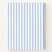 Persoonlijk schooljournaal blauw witte streep naam notitieboek (Achterkant)