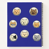 Persoonlijk schoolschrift met moppige kat astronau notitieboek (Achterkant)