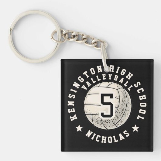 Persoonlijk Schoolteam Volleybalspeler Sleutelhanger (voorkant)