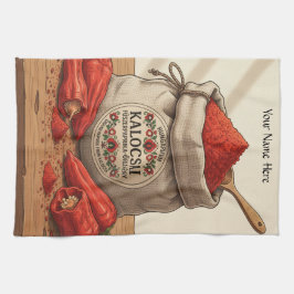 Persoonlijk schort met Hongaarse Kalocsai Paprika Theedoek