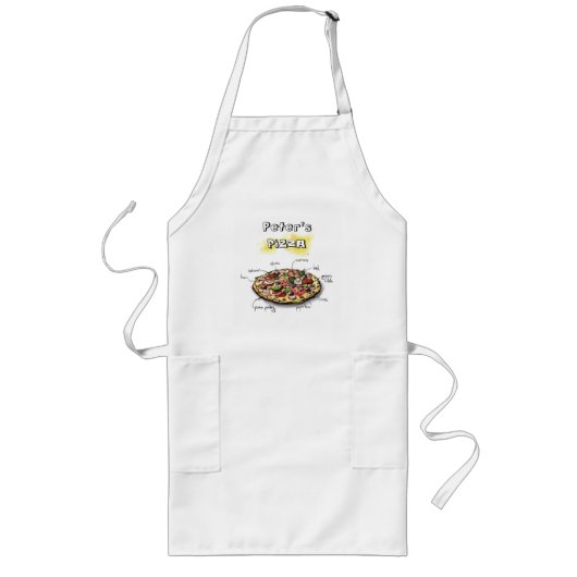 Persoonlijk schort met pizzatekening voor op de gr (Voorkant)