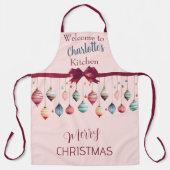 Persoonlijk Schort met Victoriaanse Kerstornamente (Voorkant)