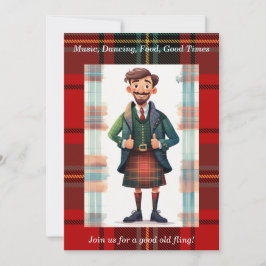 Persoonlijk Schots Tartan Plaid Feest Kaart