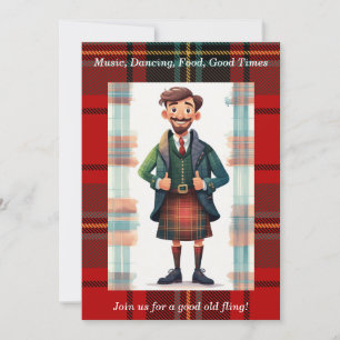 Persoonlijk Schots Tartan Plaid Feest Kaart