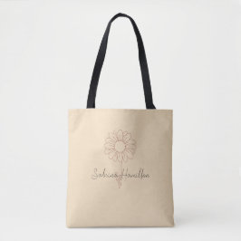 Persoonlijk Schrift Cute Daisy Beige Elegant Tote Bag