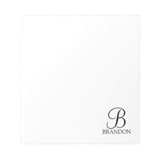 Persoonlijk Schrift Monogram en Naam Notitieblok (Voorkant)