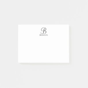 Persoonlijk Schrift Monogram en Naam Notitieboek Post-it® Notes