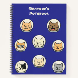 Persoonlijk Schrijfboek Cute Cat Astronaut Notitieboek
