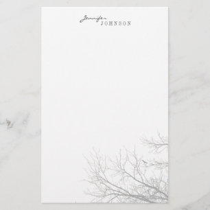 Persoonlijk schrijfpapier van de boom Silhouette Briefpapier