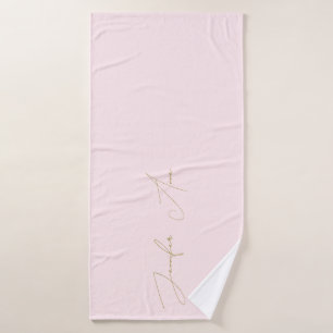 Persoonlijk script Blush Gouden Naam Badhanddoek