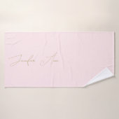 Persoonlijk script Blush Gouden Naam Badhanddoek (Badhanddoek)