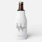 Persoonlijk script Bruidsjonkers naam en monogram Flesjeskoeler (Fles Voorkant)