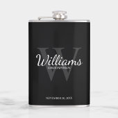 Persoonlijk script Bruidsjonkers naam en Monogram Heupfles