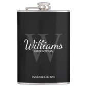 Persoonlijk script Bruidsjonkers naam en Monogram Heupfles (Voorkant)