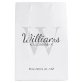 Persoonlijk script Bruidsjonkers naam en Monogram Medium Cadeauzakje (Voorkant)