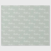 Persoonlijk Script Groene Elegantie Cadeaupapier (Vlak)