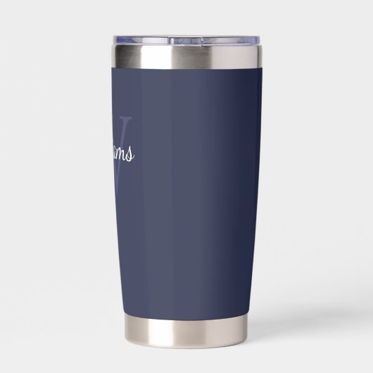 Persoonlijk script monogram en naam geïsoleerde drinkbeker (Achterkant)