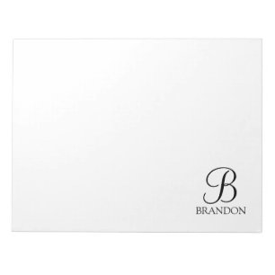 Persoonlijk script monogram en naam notitieboekje notitieblok