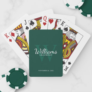 Persoonlijk script Naam bruidsjonker en monogram Pokerkaarten