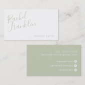 PERSOONLIJK script naam modern chic  sage groen Visitekaartje (Voorkant / Achterkant)