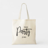 Persoonlijk script voor vrijgezellenfeest  tote bag (Achterkant)
