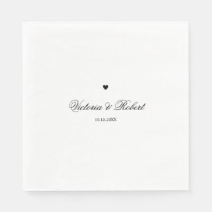 Persoonlijk Script Zwart en Wit Hart Servet