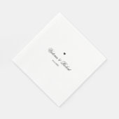 Persoonlijk Script Zwart en Wit Hart Servet (Hoek)