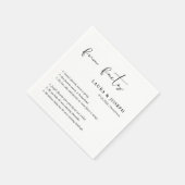 Persoonlijk Script Zwart Wit Trouwfeest Interessan Servet (Hoek)