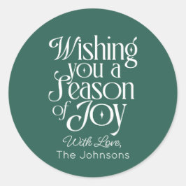 Persoonlijk Seizoensvreugde Kerststicker Ronde Sticker