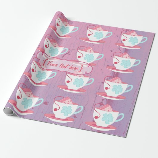 Persoonlijk Shabby-Chic Meisjes Verjaardags Thee F Cadeaupapier (Uitgerold)
