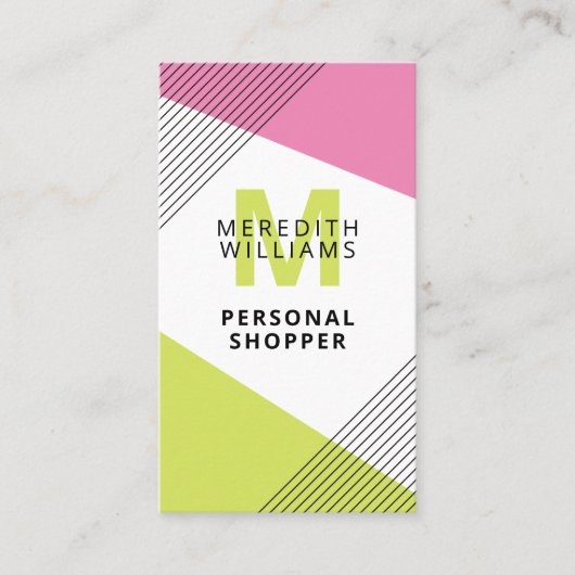 Persoonlijk Shopper Chic Modern Geometric Visitekaartje (Voorkant)