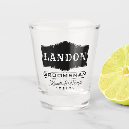 Persoonlijk shotglas voor bruidsjonker shot glas (Voorkant)