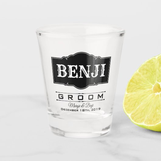 Persoonlijk shotglas voor de bruidegom shot glas (Voorkant)