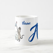 Persoonlijk Siamese Kat Monogram Initiaal A Koffiemok (Center)