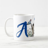 Persoonlijk Siamese Kat Monogram Initiaal A Koffiemok (Links)